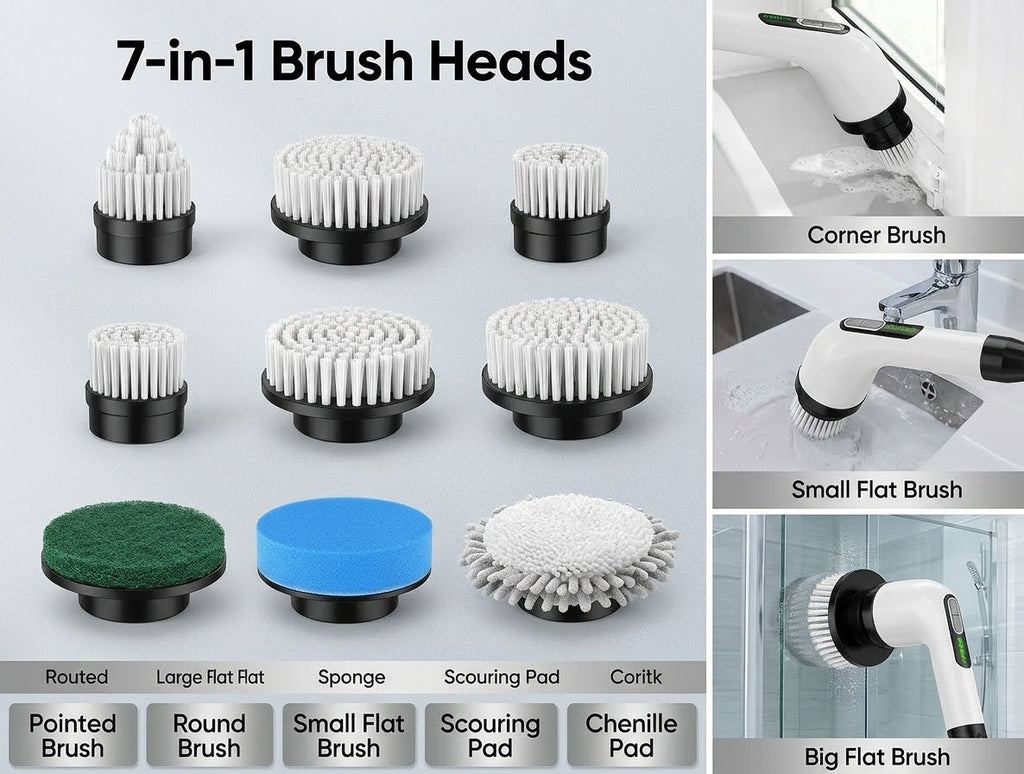 BrandHighyes 7-in-1 Electric Spin Scrubber – Premium Deep Cleaning Solution