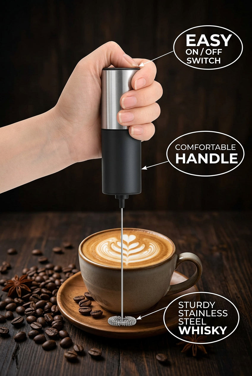 Stainless steel / Handheld / Battery operative Frother
