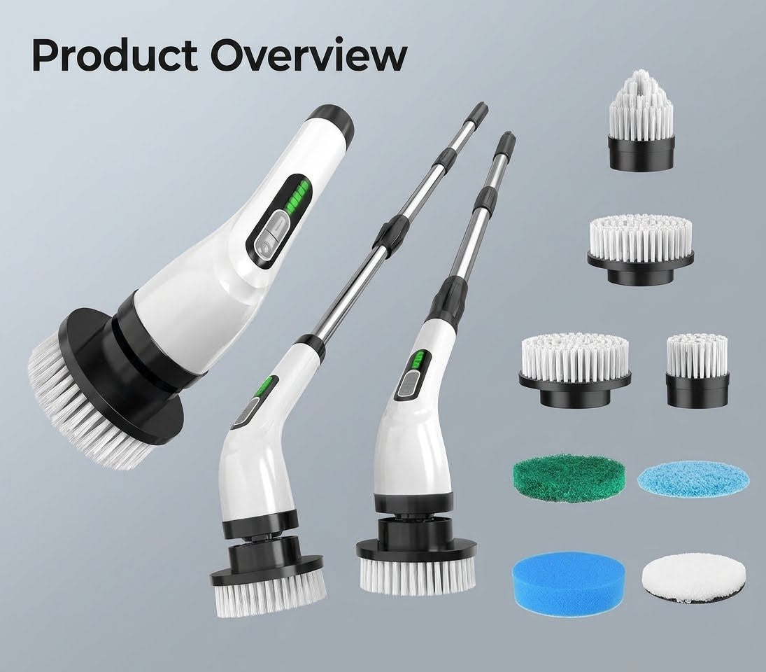 BrandHighyes 7-in-1 Electric Spin Scrubber – Premium Deep Cleaning Solution